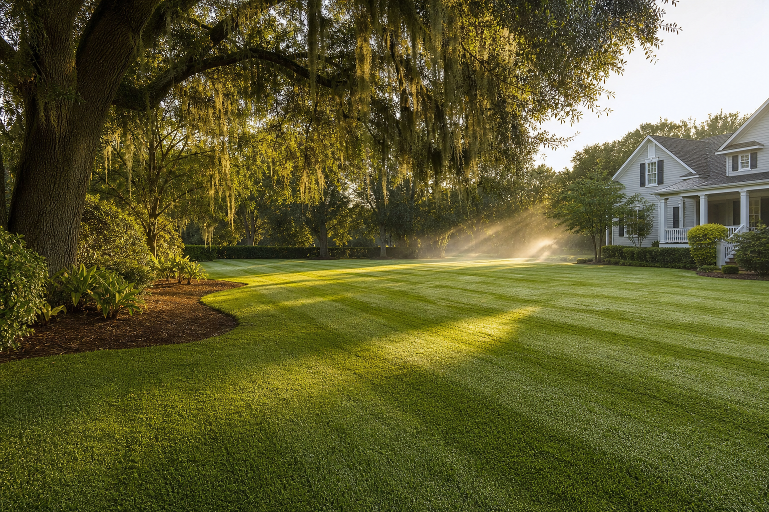 Lawn care and edging detail—consistent property presentation on Johns Island maintenance routes.